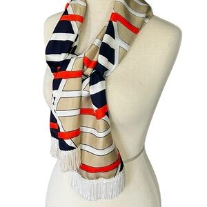 Stylish Geometric Scarf with Fringe